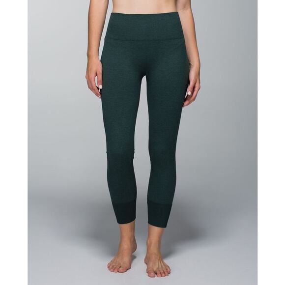 Lululemon Ebb to Street Pant Size 6 Heathered Fuel Green Breathable Yoga Gym - Picture 1 of 12